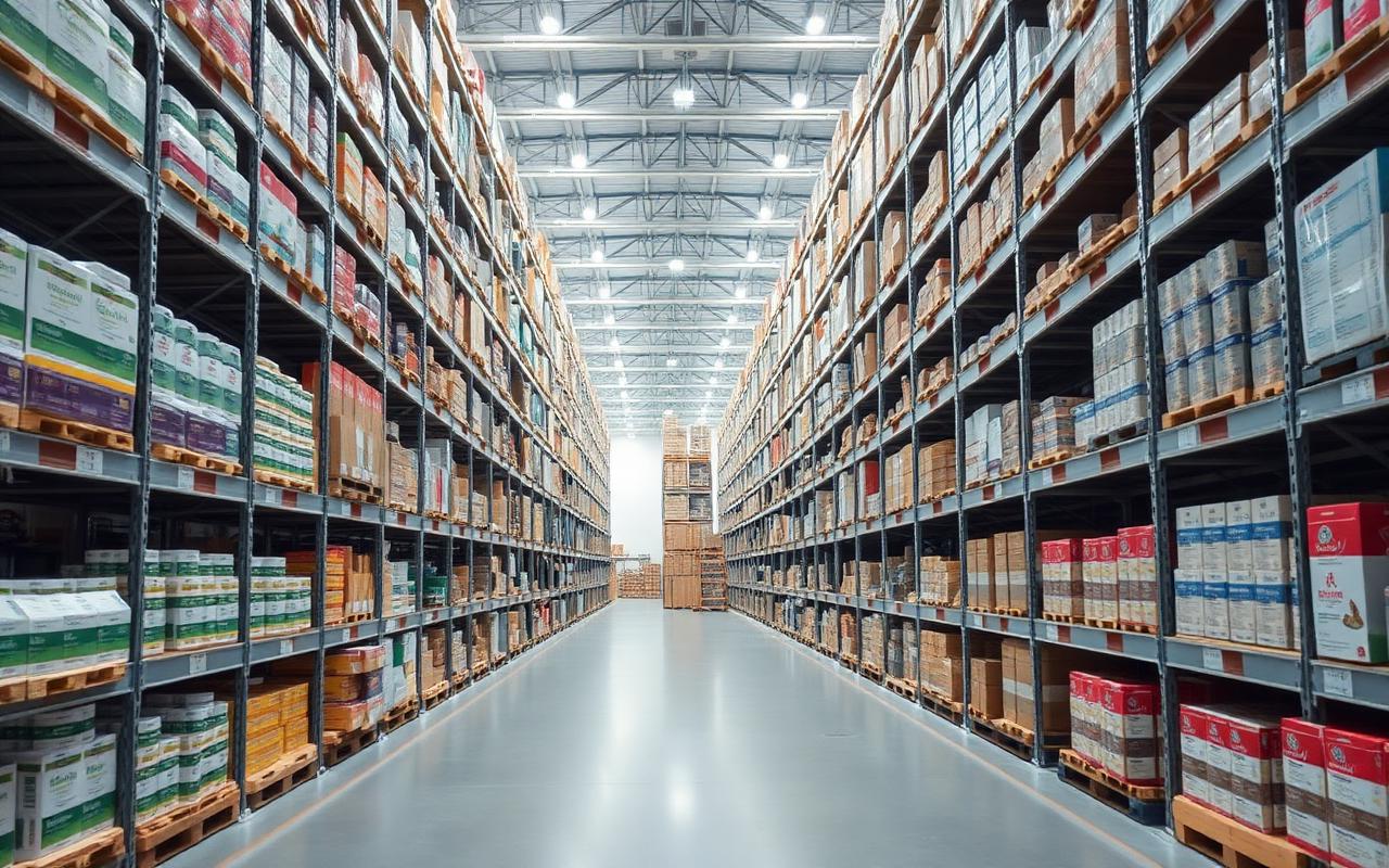 Supplement 3PL warehouse storage shelves with inventory