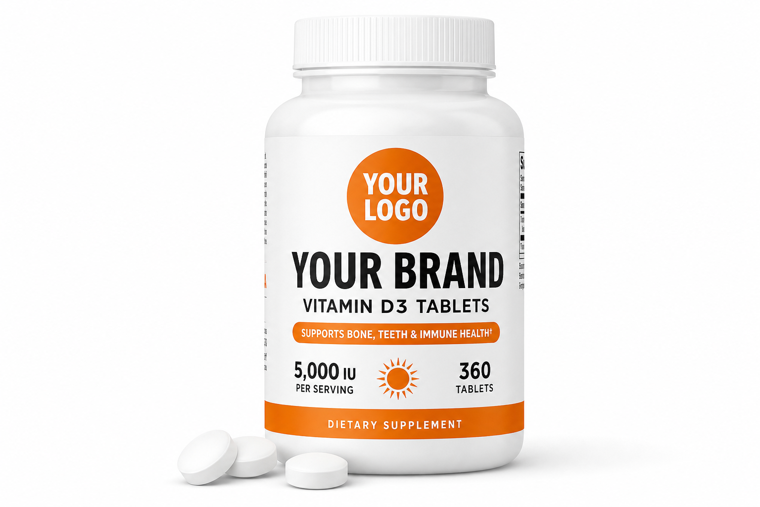 Tablet supplement bottle for vitamin fulfillment